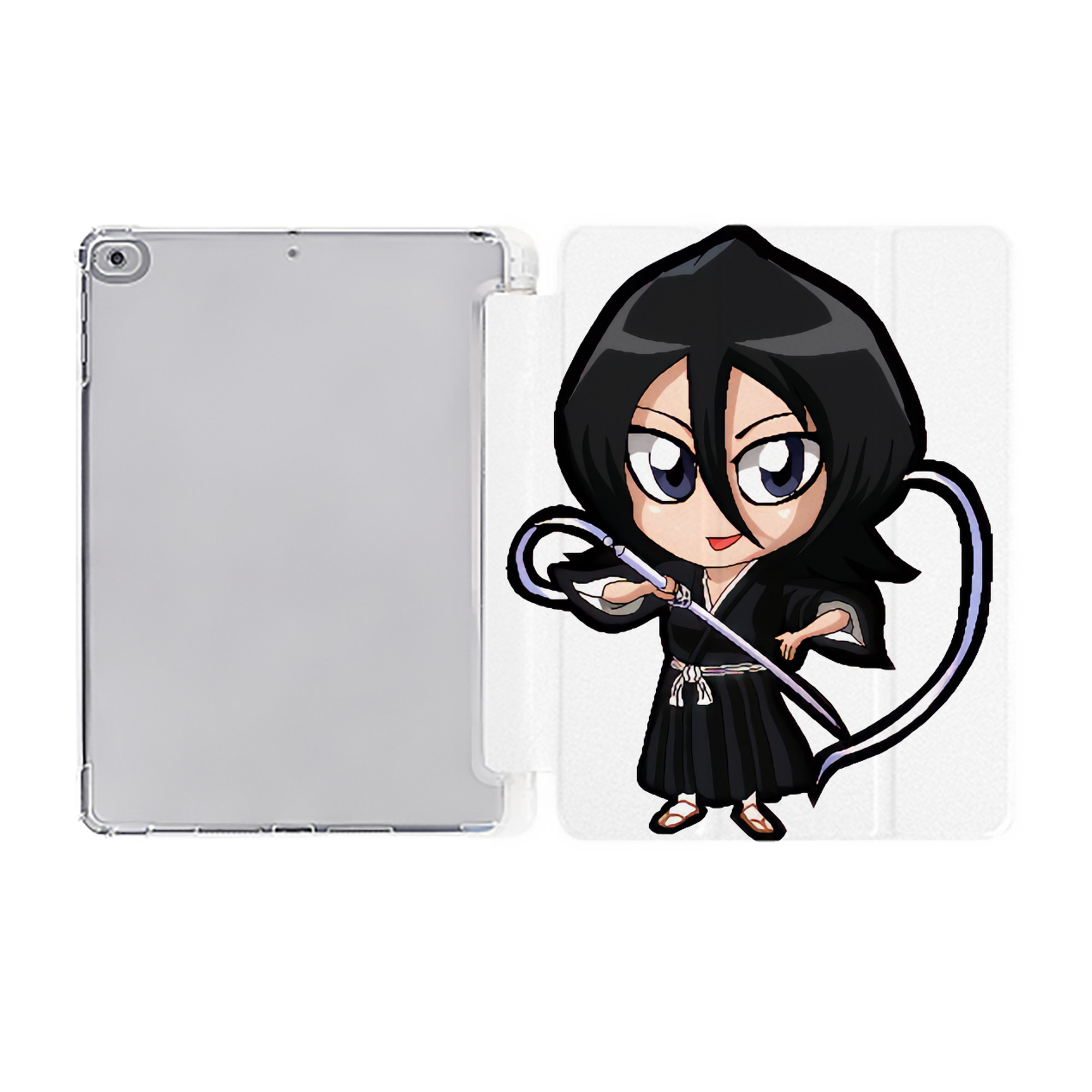 （画像用） ブリーチ 朽木ルキア BLEACH Kuchiki Rukia IPad ケース ペン収納付き 三つ折りスタンド PUレザー×シリコン 対応機種9.5/10.5/10.9インチ